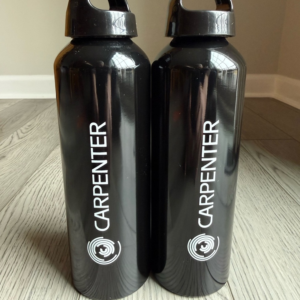 Carpenter Black Stainless Steel Water Bottle - Set Of 2